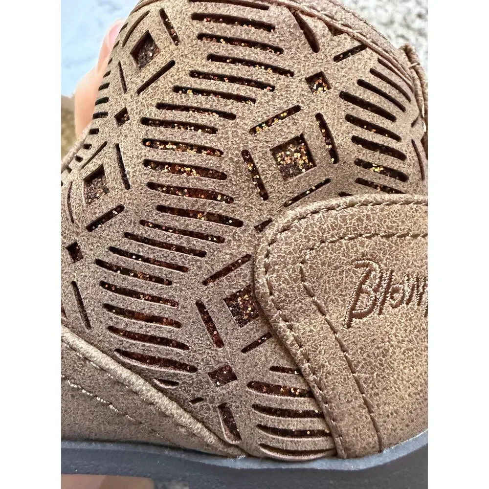 Blowfish Malibu Sielo-T Ankle Boots Youth Brown Suede Laser Cut Zip Booties
